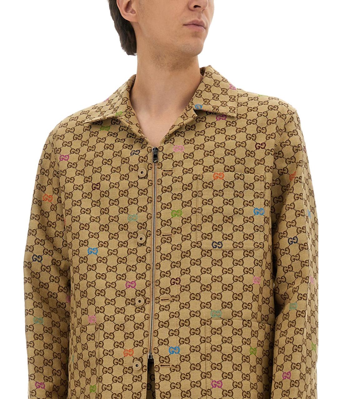 GUCCI Бежевая хлопковая куртка, фото 5