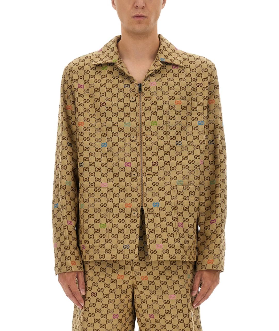 GUCCI Бежевая хлопковая куртка, фото 2