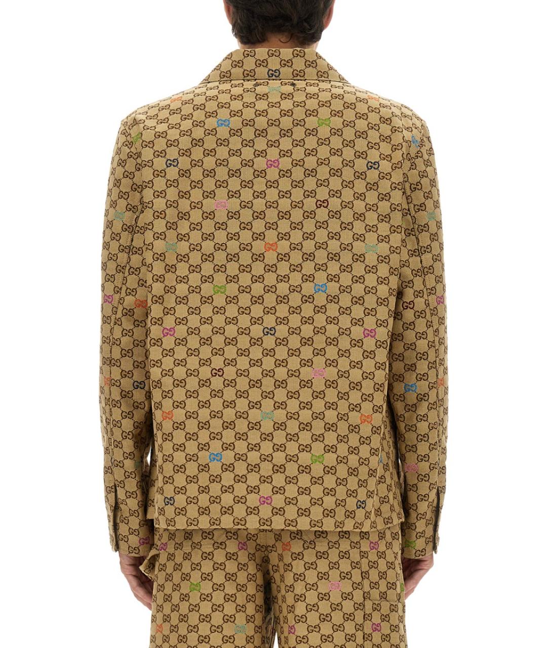 GUCCI Бежевая хлопковая куртка, фото 4