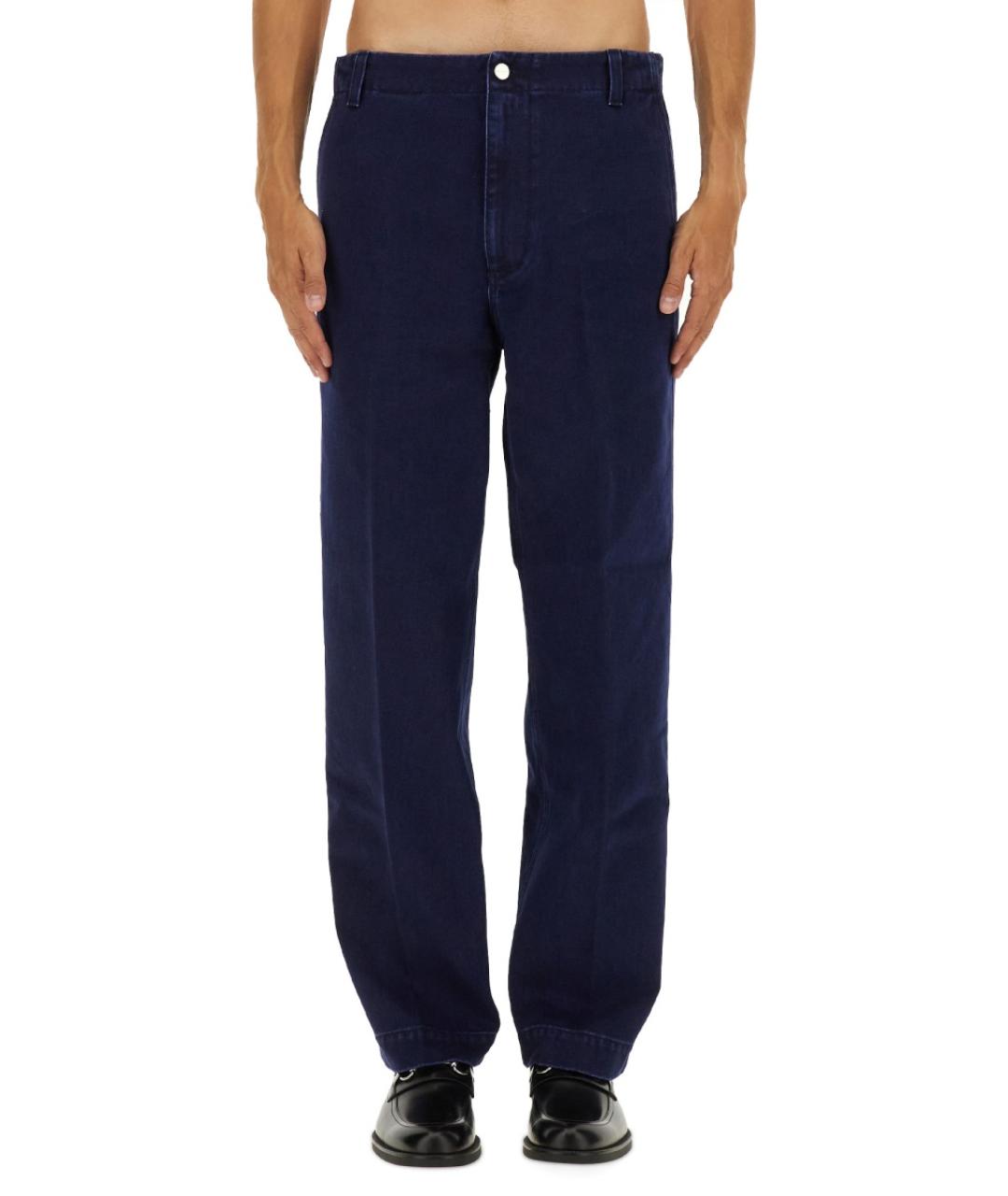 GUCCI Синие хлопковые повседневные брюки, фото 4