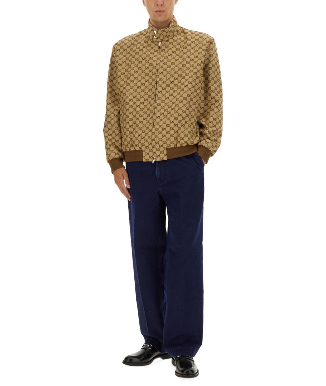 GUCCI Синие хлопковые повседневные брюки, фото 5