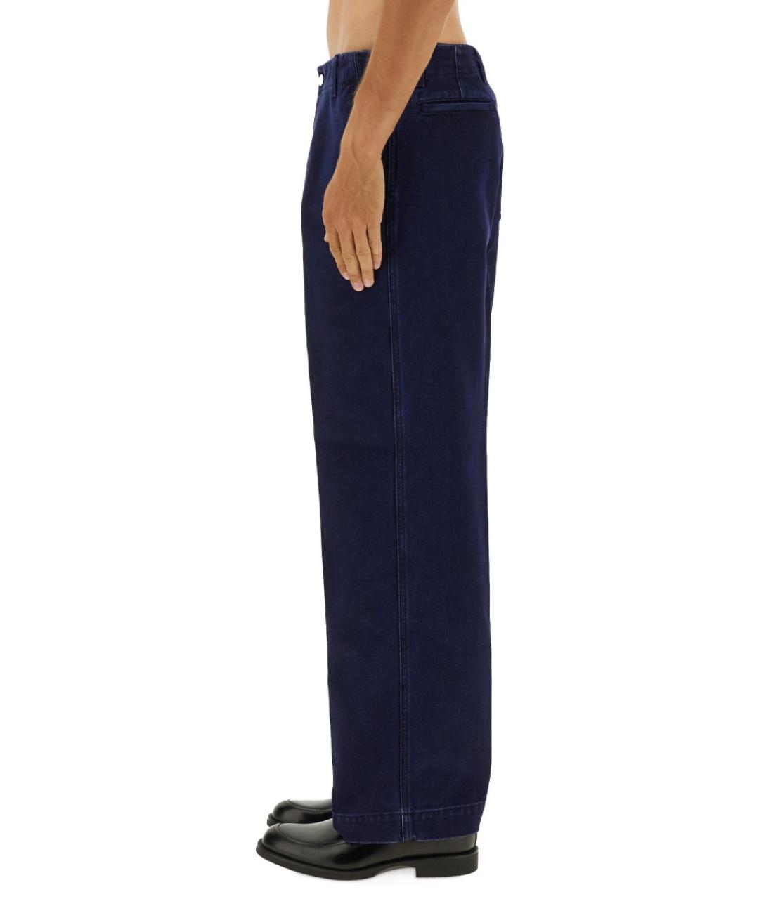 GUCCI Синие хлопковые повседневные брюки, фото 3