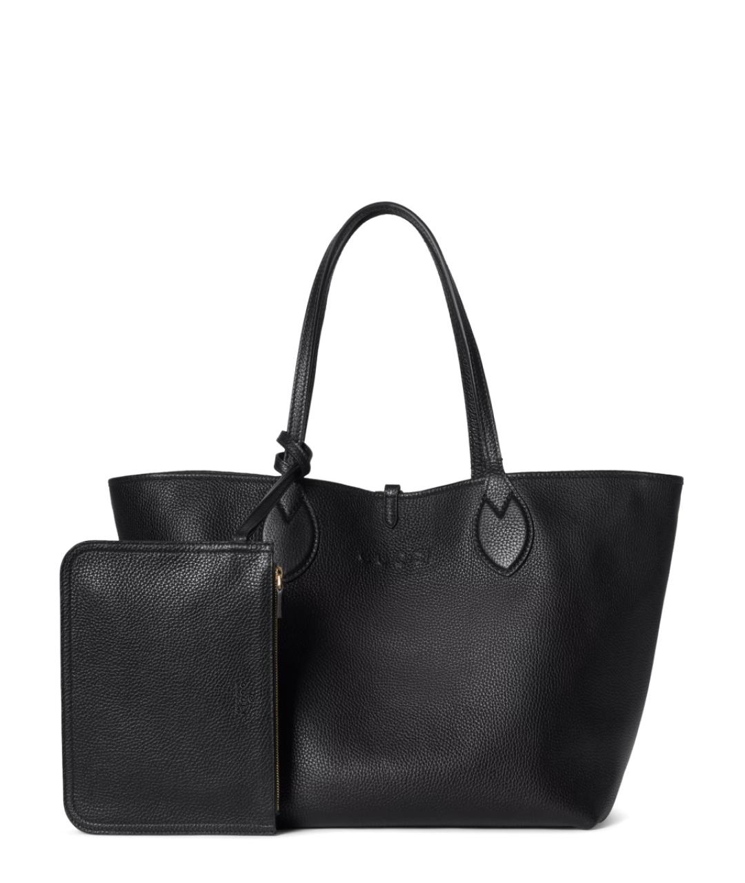 GUCCI Черная кожаная сумка тоут, фото 4