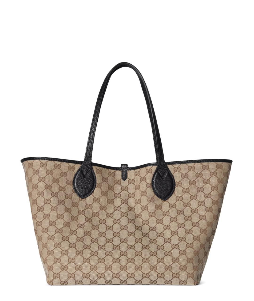 GUCCI Черная кожаная сумка тоут, фото 2