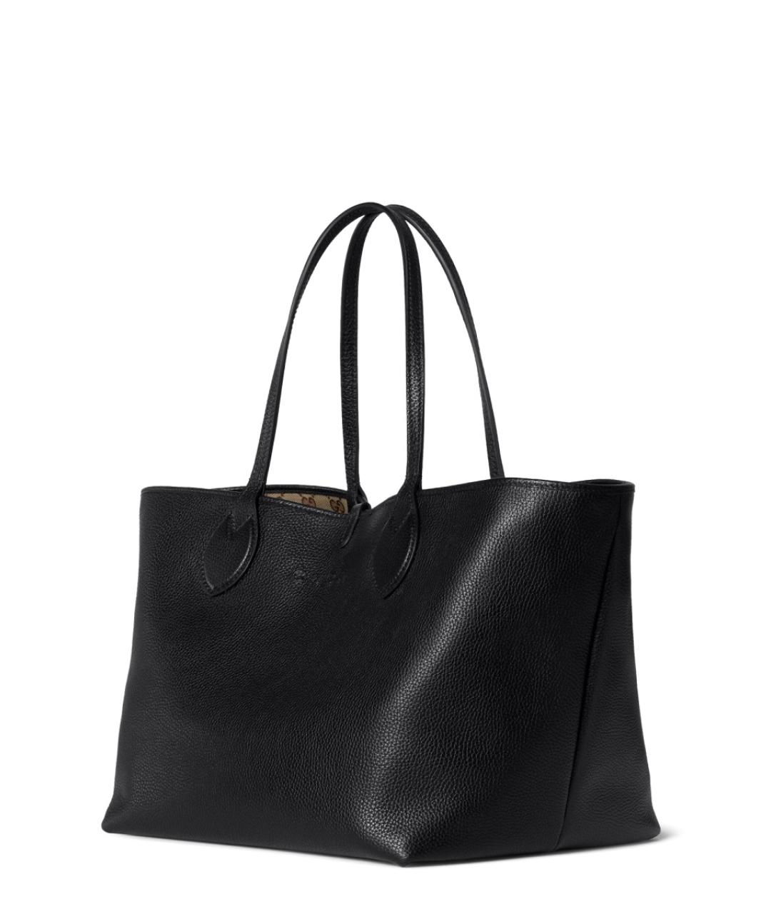 GUCCI Черная кожаная сумка тоут, фото 3