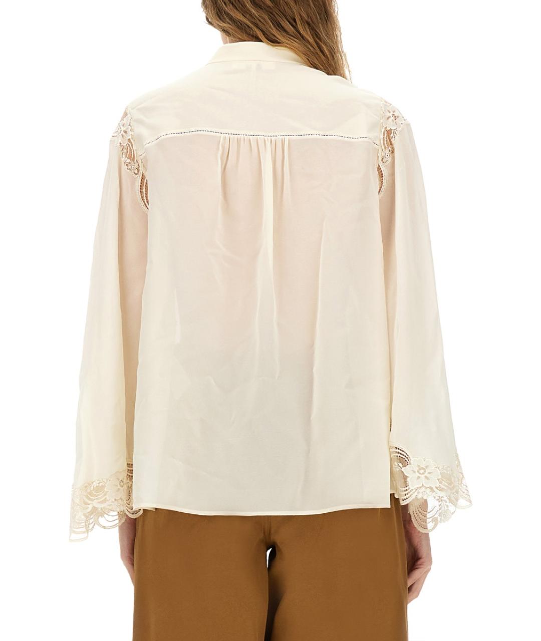 CHLOE Бежевая шелковая рубашка, фото 4