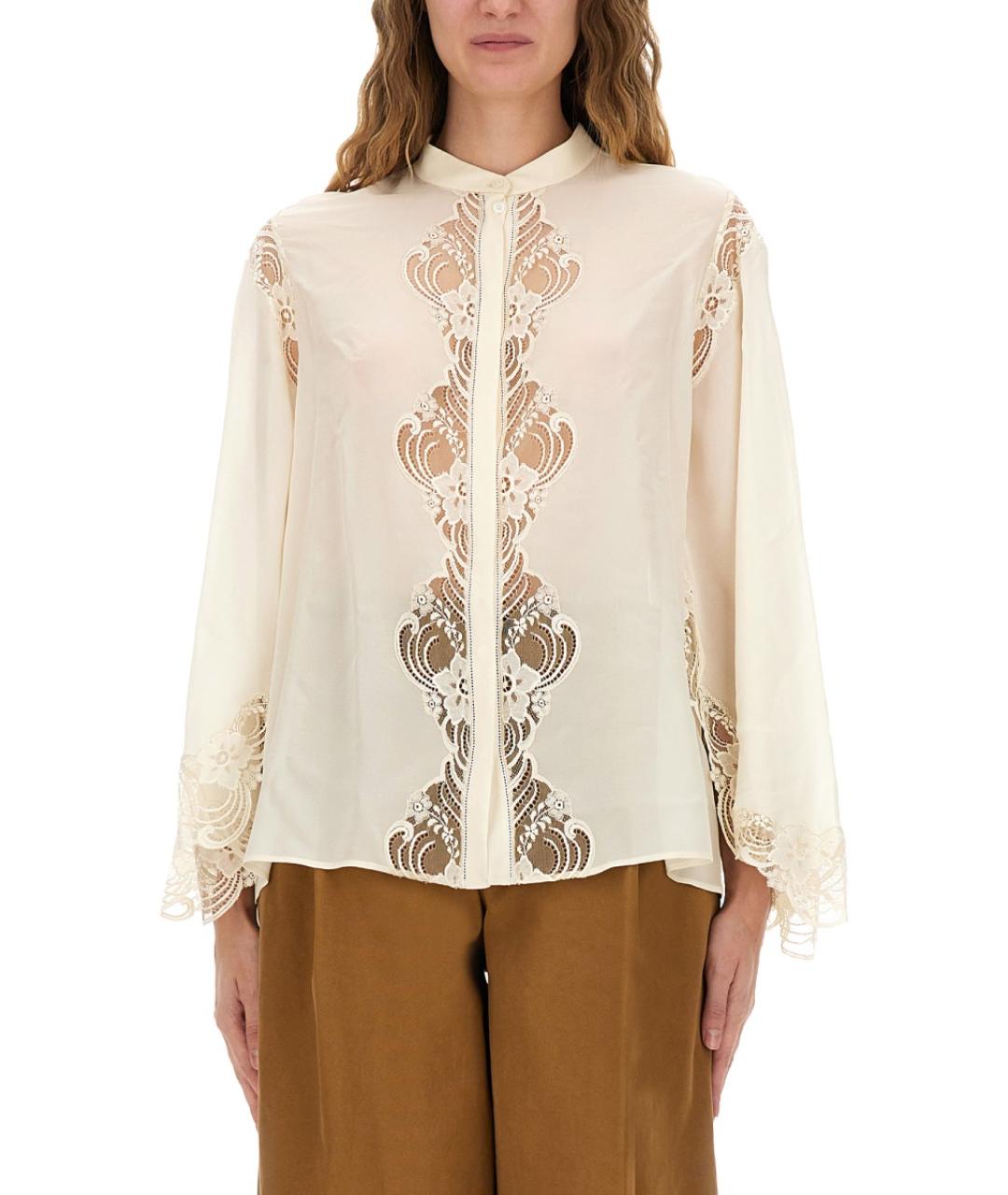 CHLOE Бежевая шелковая рубашка, фото 2