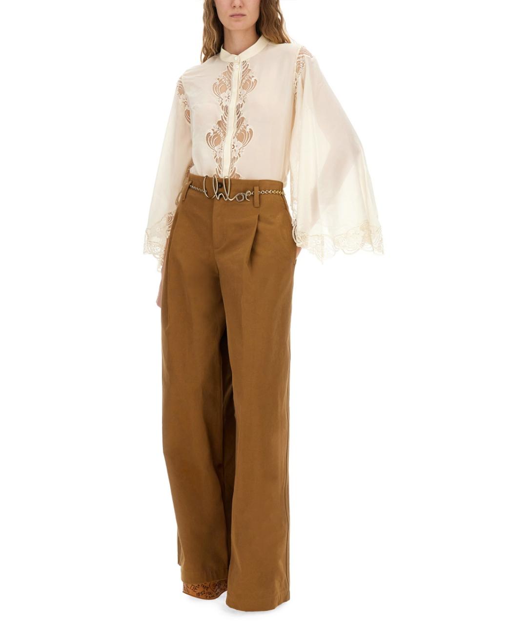 CHLOE Бежевая шелковая рубашка, фото 3