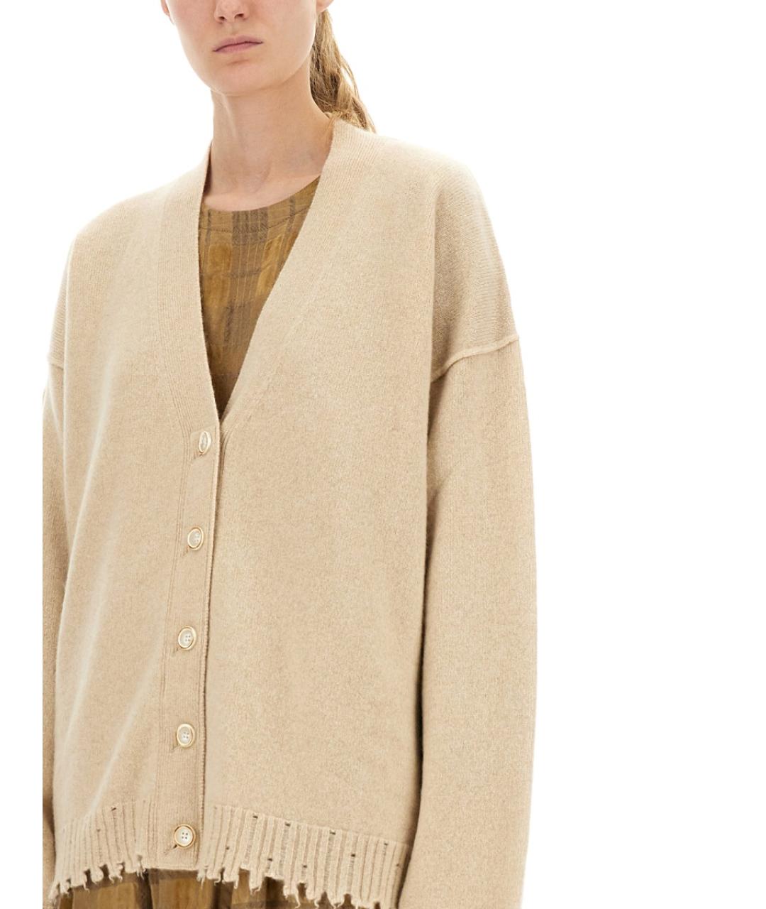 UMA WANG Бежевый кашемировый кардиган, фото 4