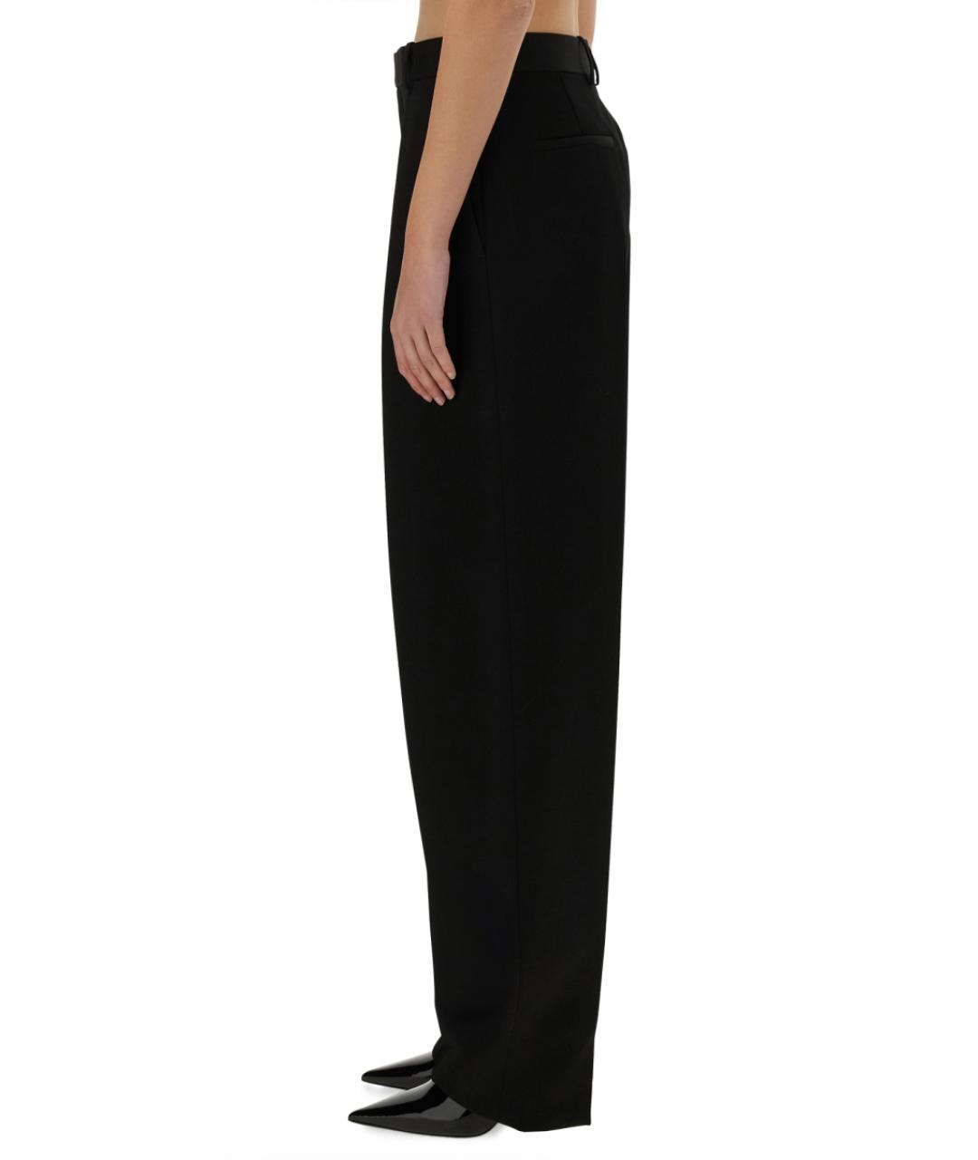 BOTTEGA VENETA Черные шерстяные прямые брюки, фото 4