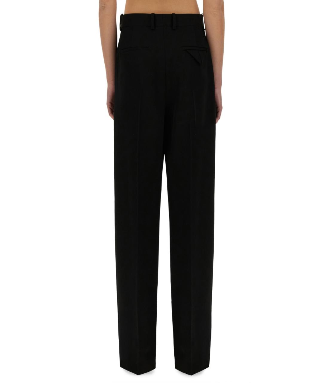 BOTTEGA VENETA Черные шерстяные прямые брюки, фото 3