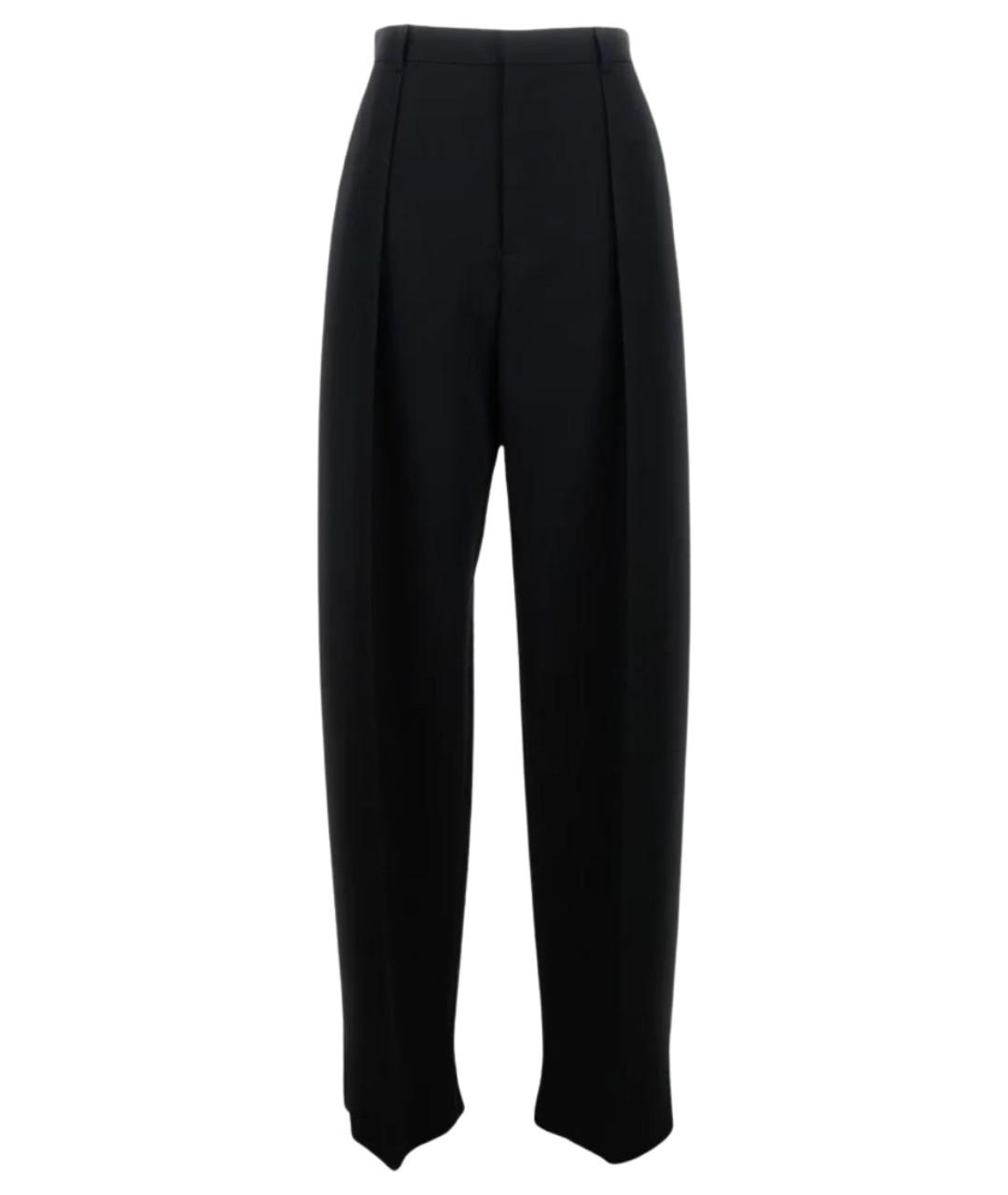 BOTTEGA VENETA Черные шерстяные прямые брюки, фото 1