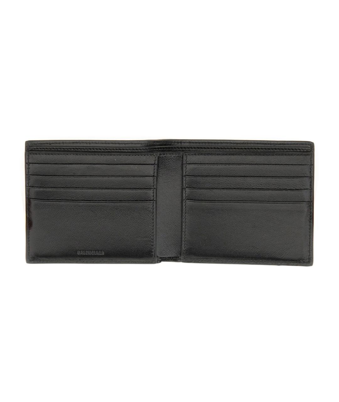 BALENCIAGA Черный кожаный кошелек, фото 3