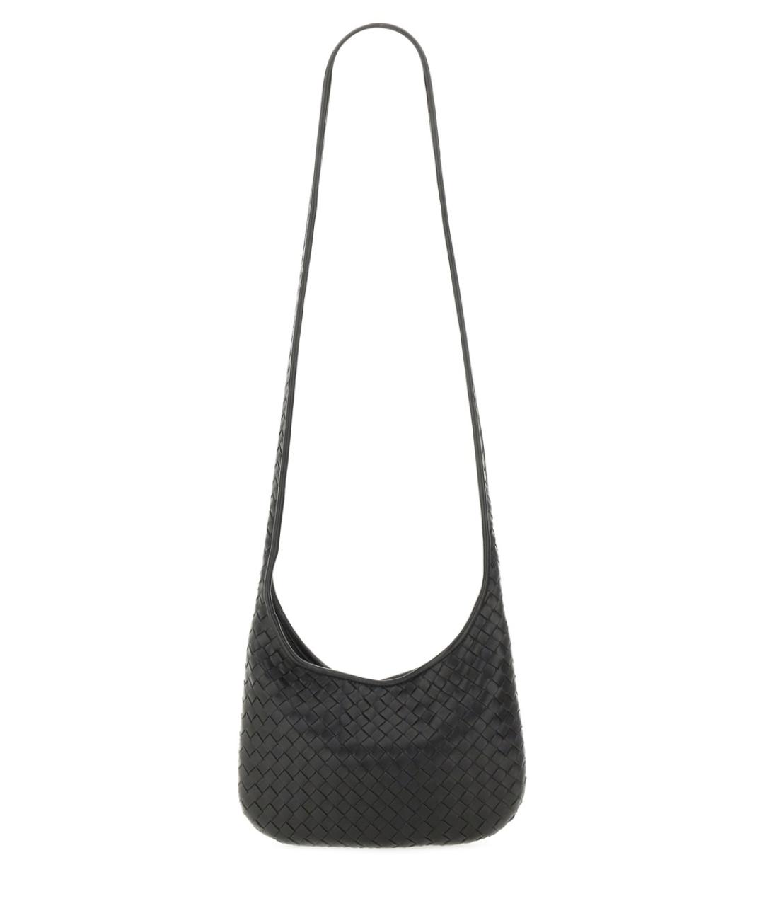 BOTTEGA VENETA Черная кожаная сумка на плечо, фото 2