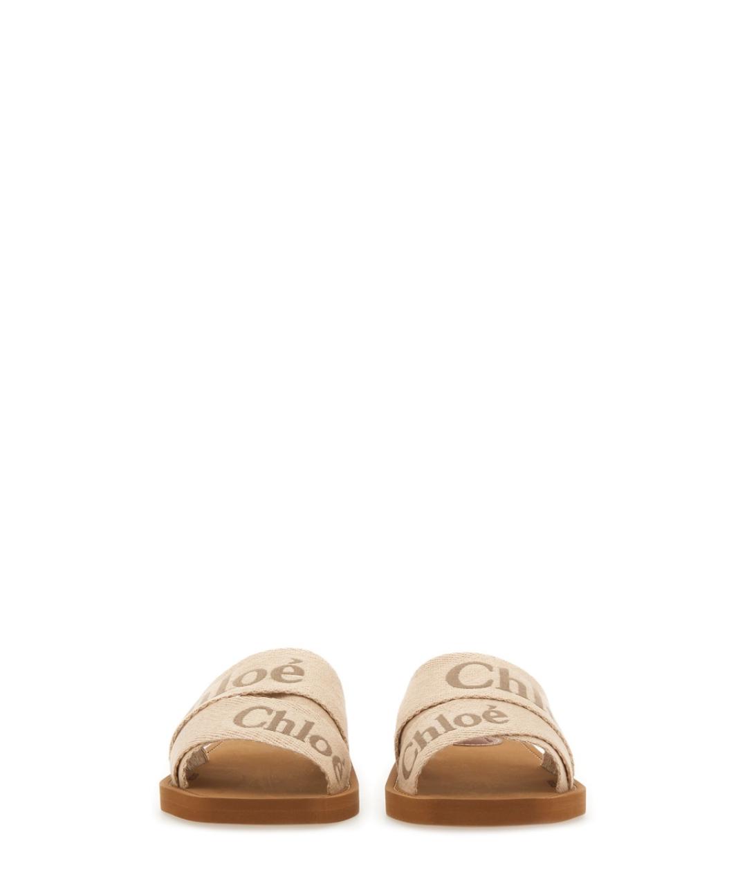 CHLOE Бежевые шлепанцы, фото 5