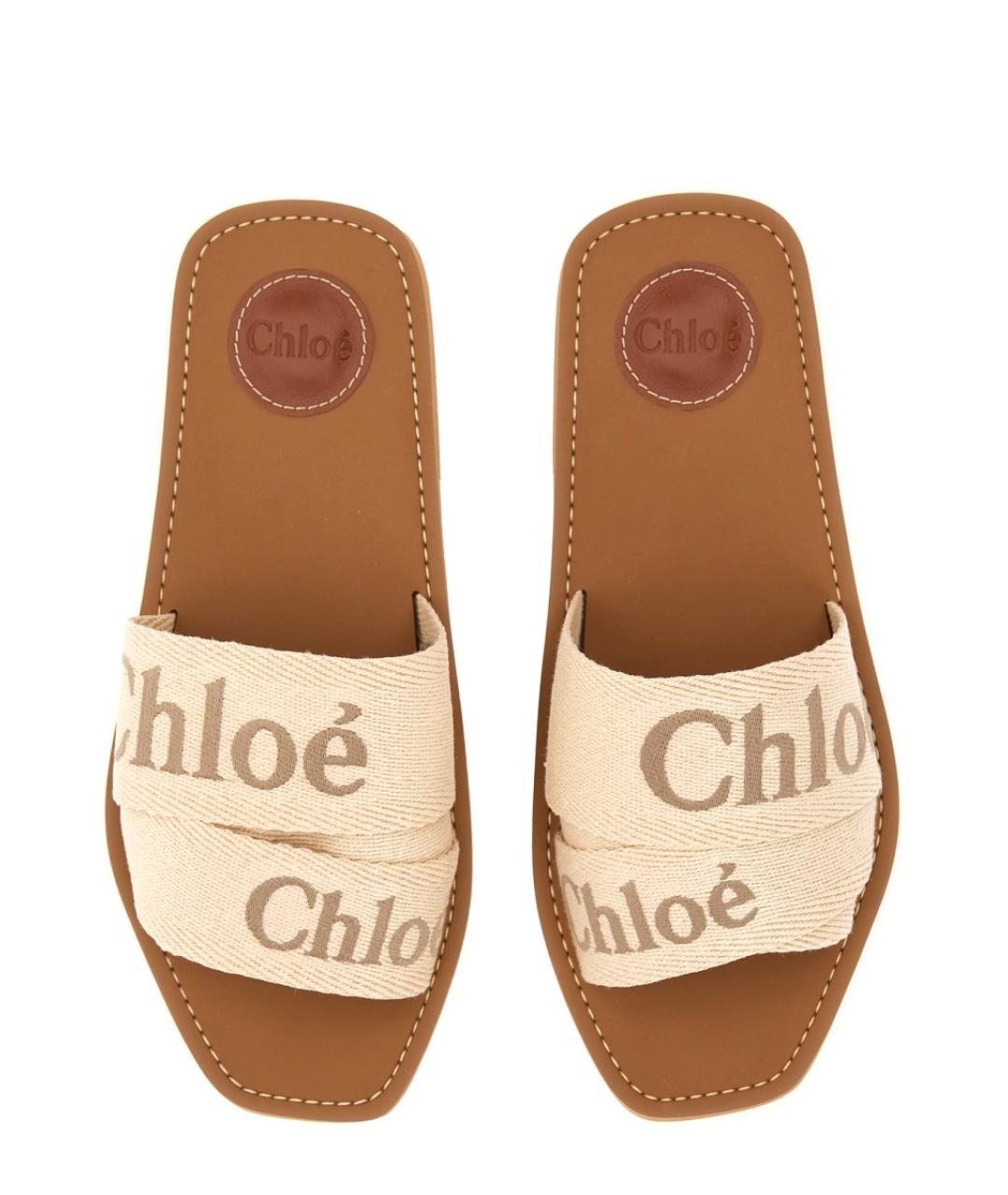 CHLOE Бежевые шлепанцы, фото 2