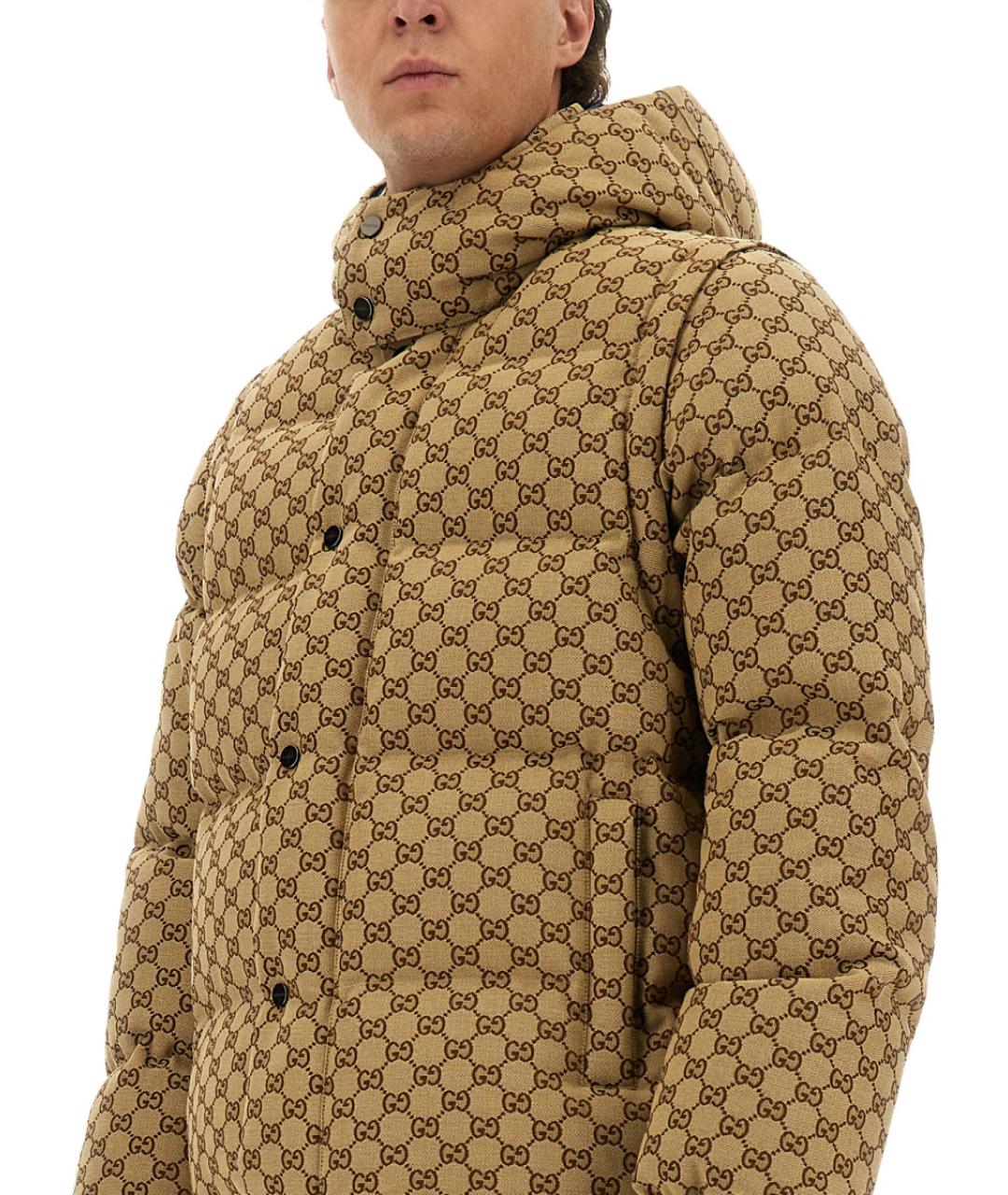 GUCCI Бежевый хлопковый пуховик, фото 5