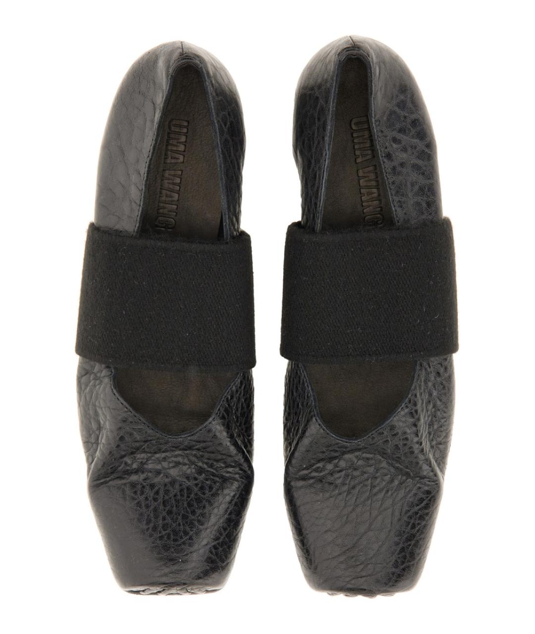 UMA WANG Черные кожаные балетки, фото 6