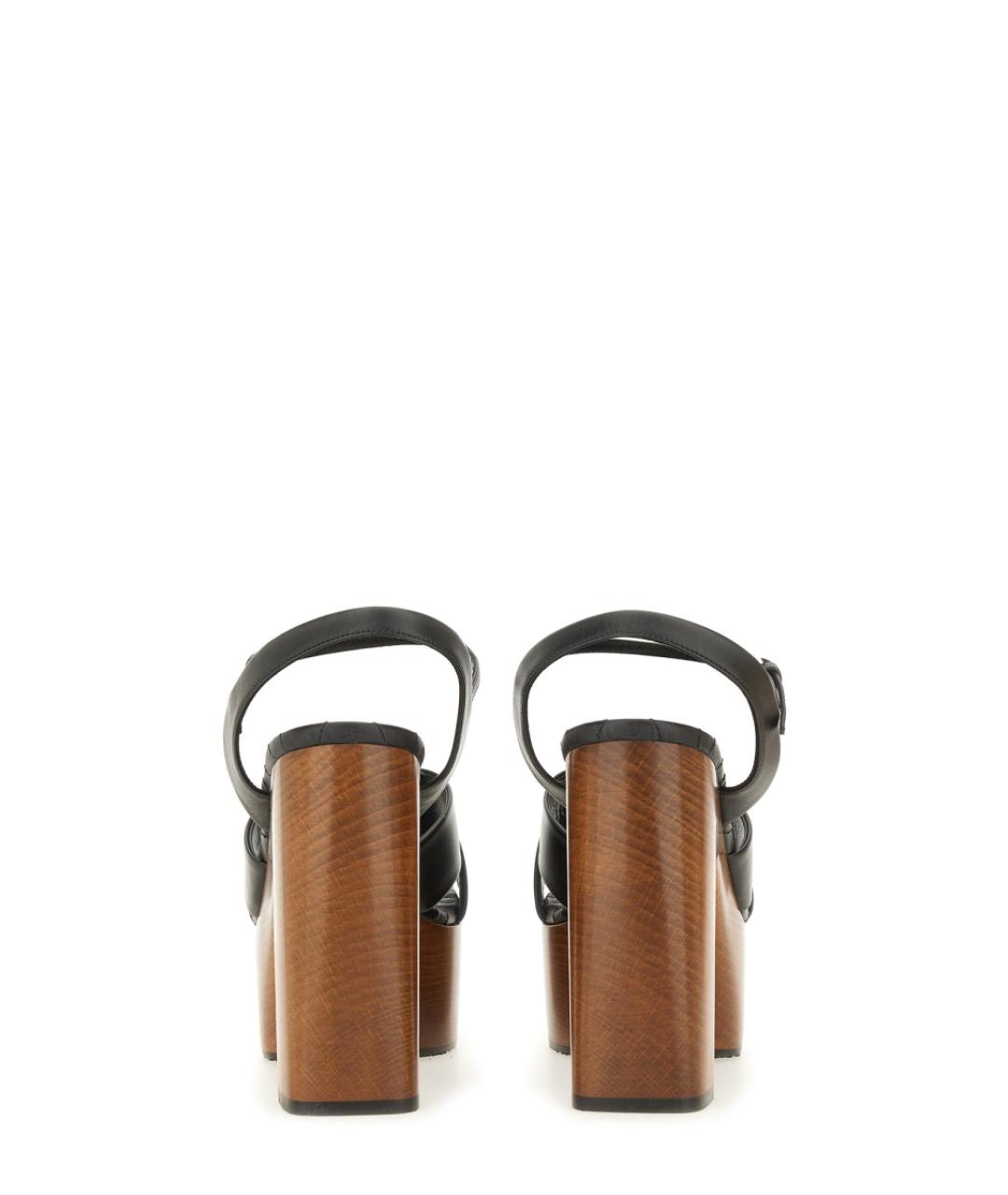 GUCCI Черные кожаные босоножки, фото 3