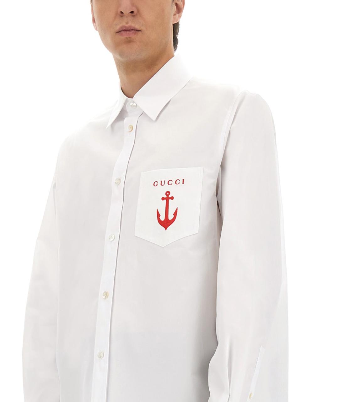 GUCCI Белая хлопковая кэжуал рубашка, фото 4