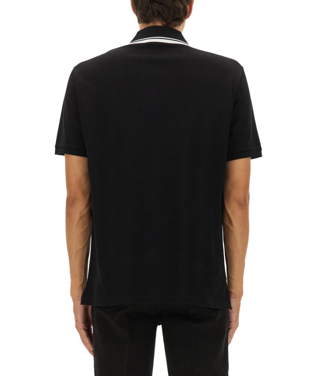 GUCCI Черное хлопковое поло с коротким рукавом, фото 3
