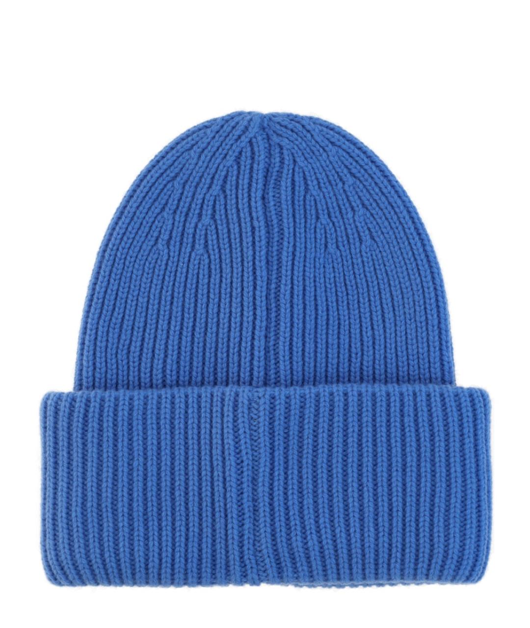 MONCLER Голубая шерстяная шапка, фото 2