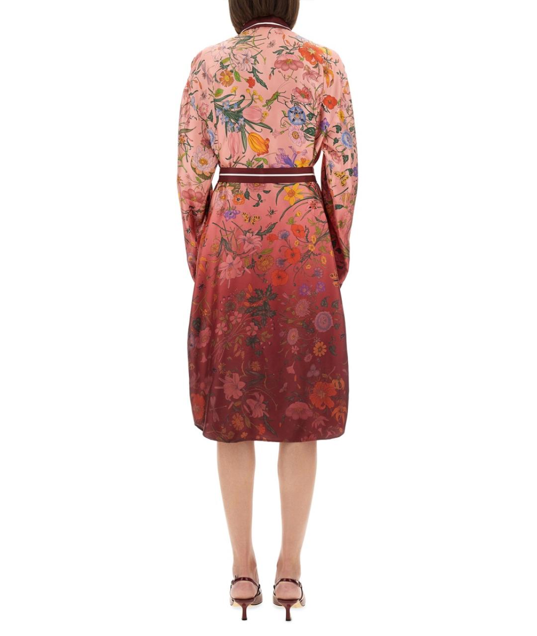 GUCCI Розовое шелковое повседневное платье, фото 4