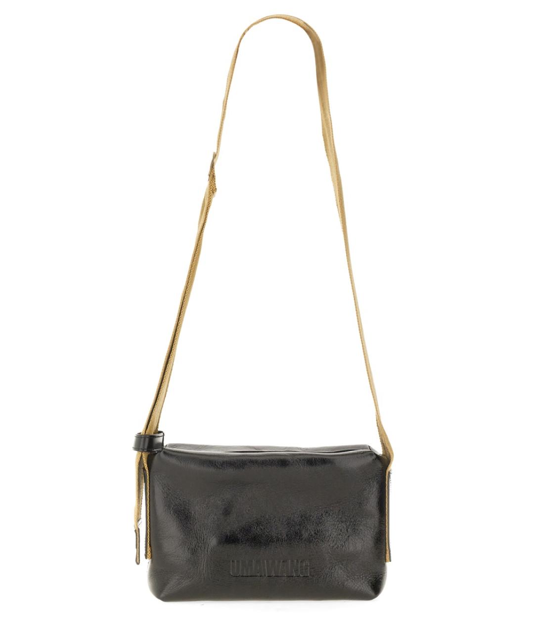 UMA WANG Черная кожаная сумка через плечо, фото 1