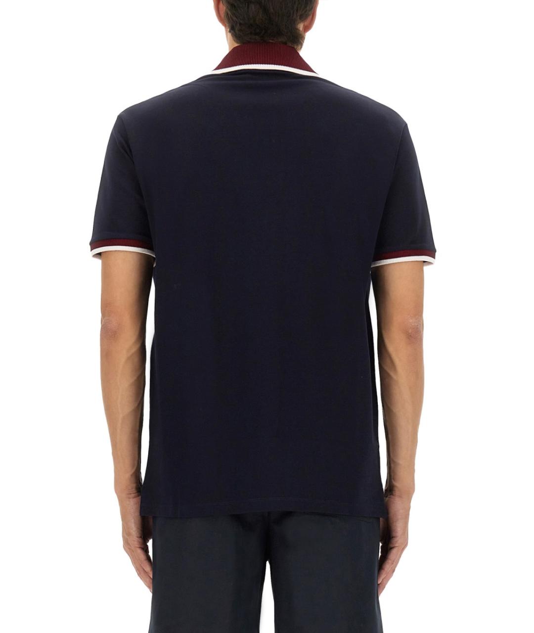 GUCCI Темно-синее хлопковое поло с коротким рукавом, фото 4