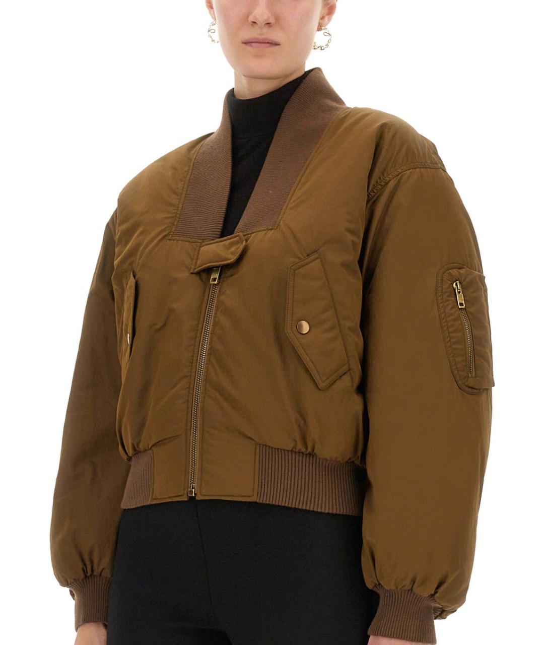 CHLOE Коричневая полиэстеровая куртка, фото 5