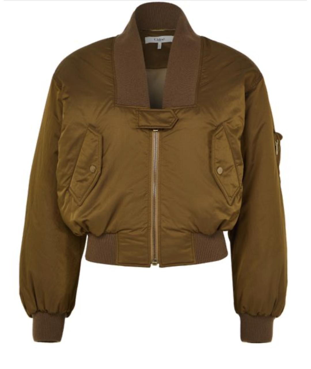 CHLOE Коричневая полиэстеровая куртка, фото 6
