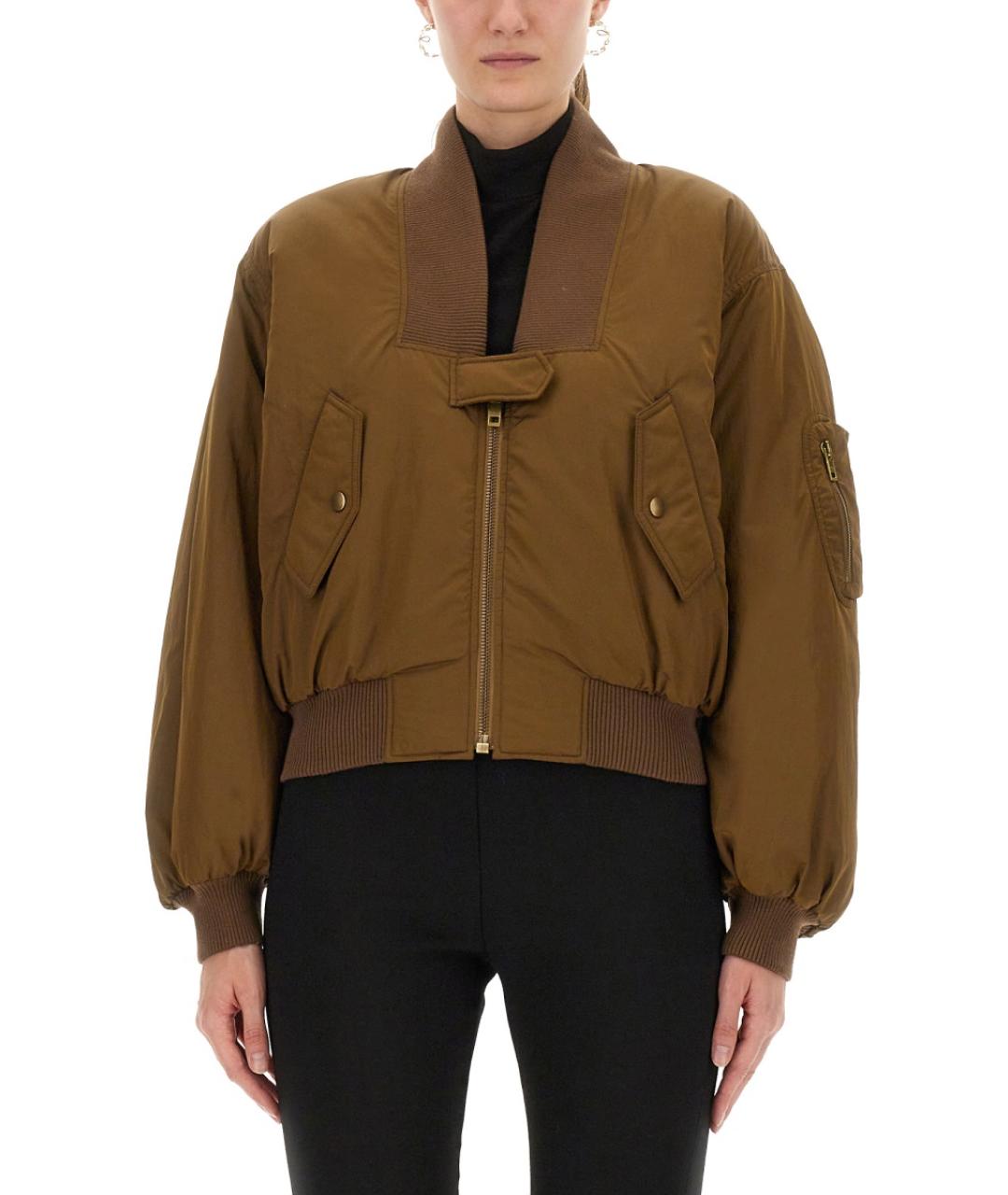 CHLOE Коричневая полиэстеровая куртка, фото 2