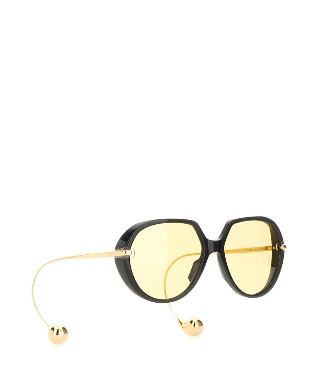 BOTTEGA VENETA Золотые металлические солнцезащитные очки, фото 2