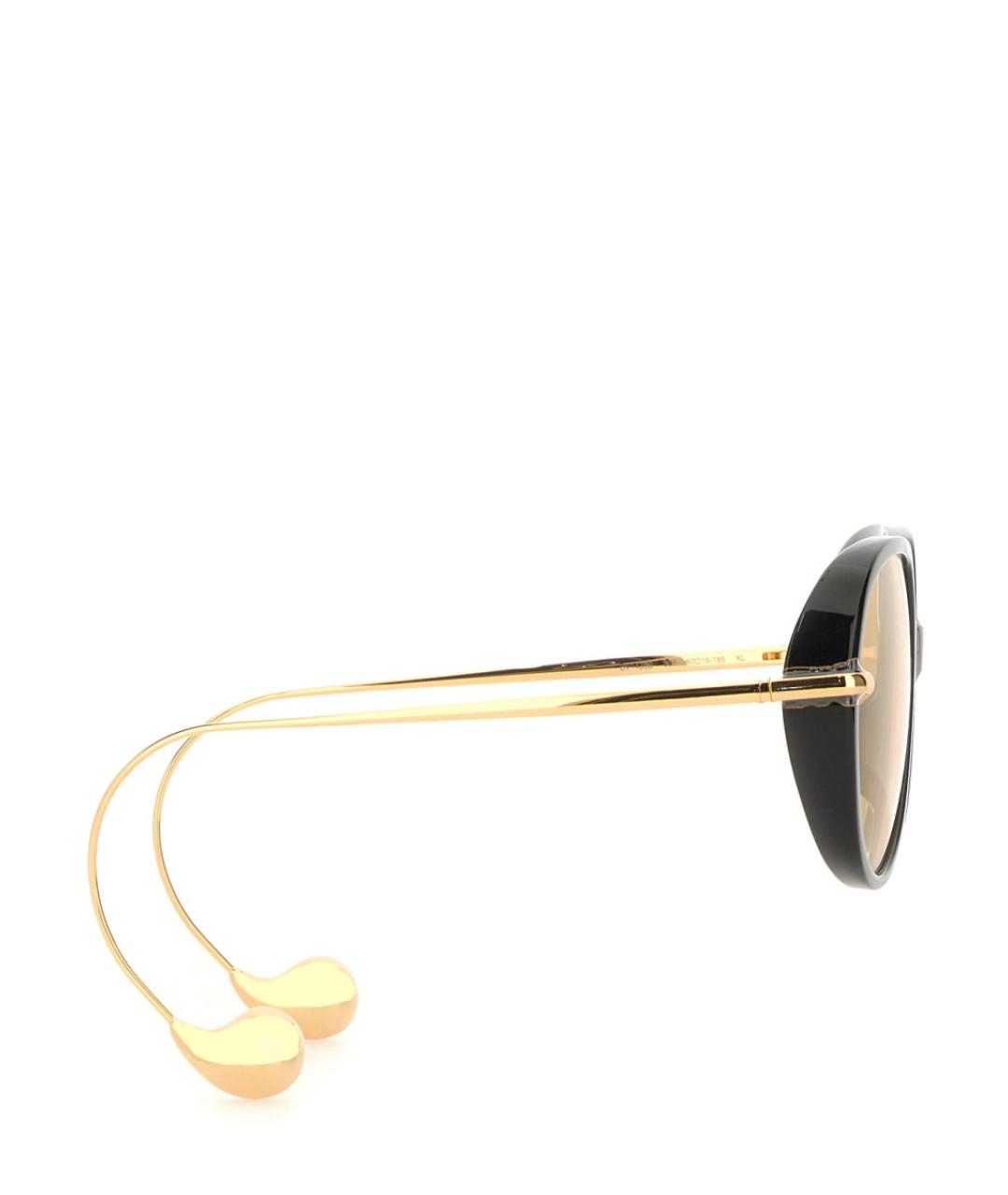 BOTTEGA VENETA Золотые металлические солнцезащитные очки, фото 3