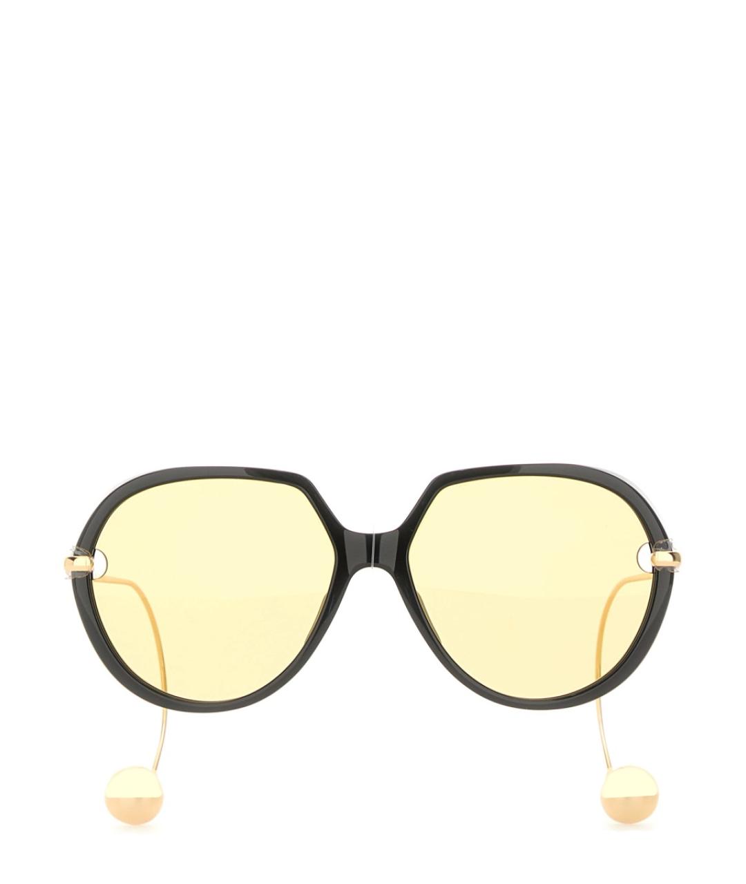 BOTTEGA VENETA Золотые металлические солнцезащитные очки, фото 1