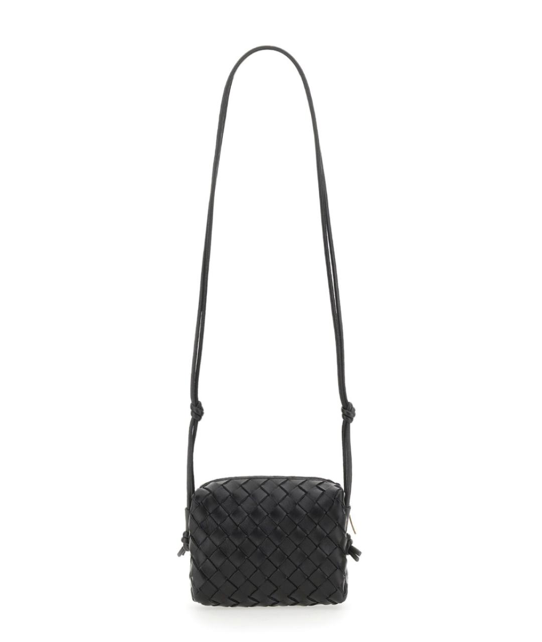 BOTTEGA VENETA Черная кожаная сумка через плечо, фото 3