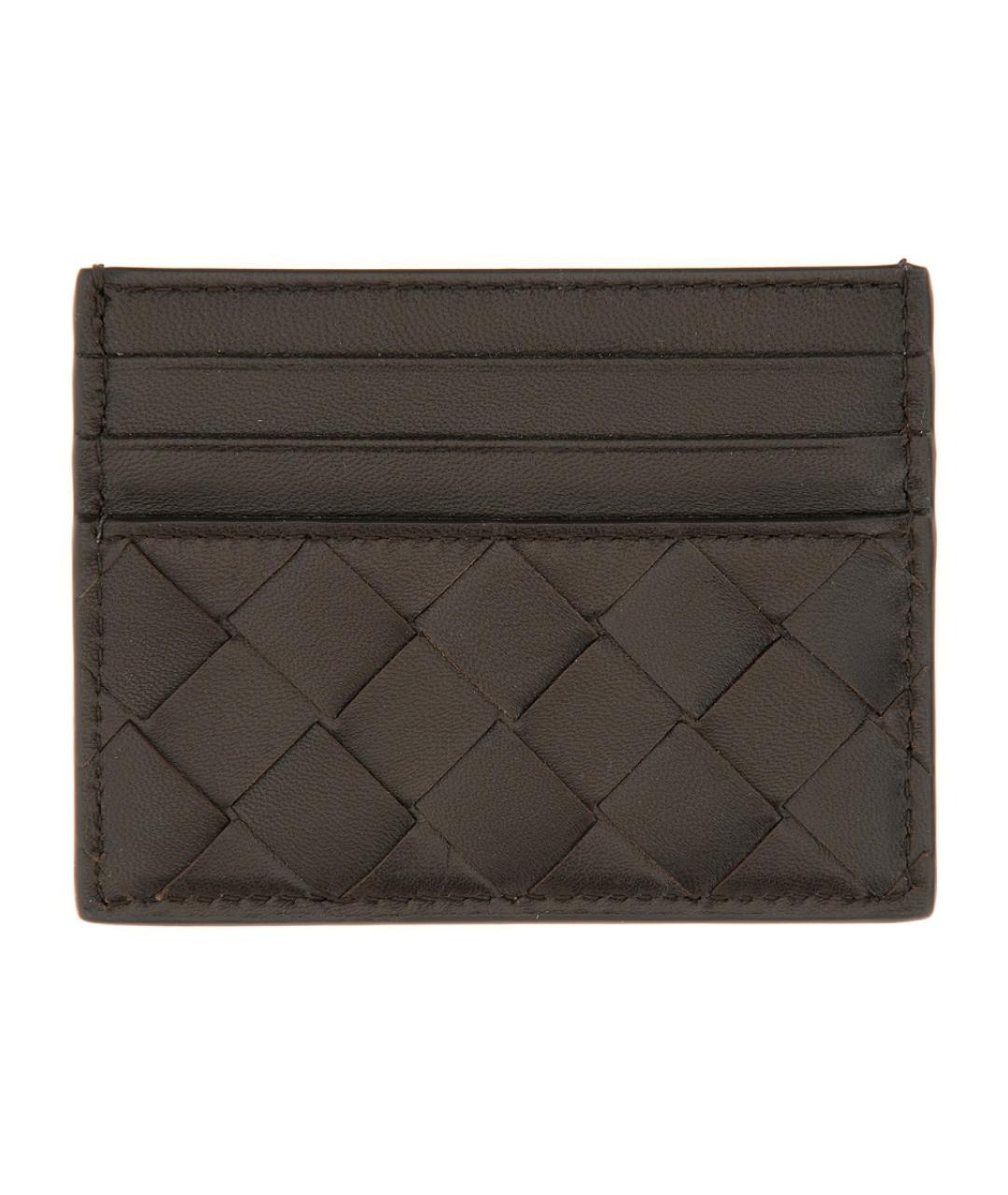 BOTTEGA VENETA Коричневый кожаный кардхолдер, фото 1