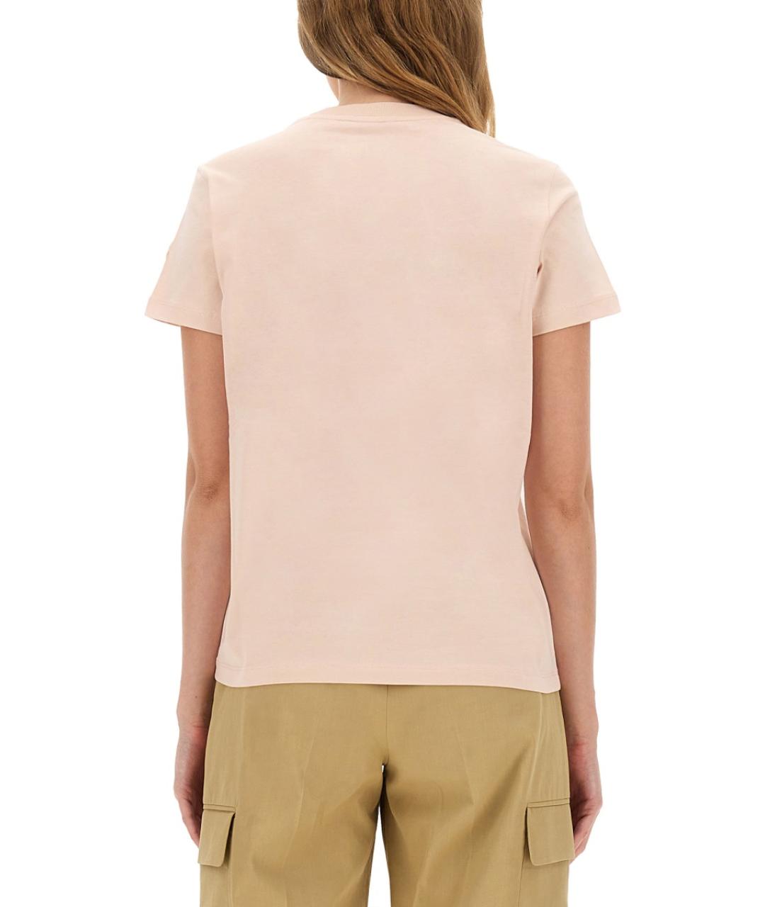 MONCLER Розовая хлопковая футболка, фото 3