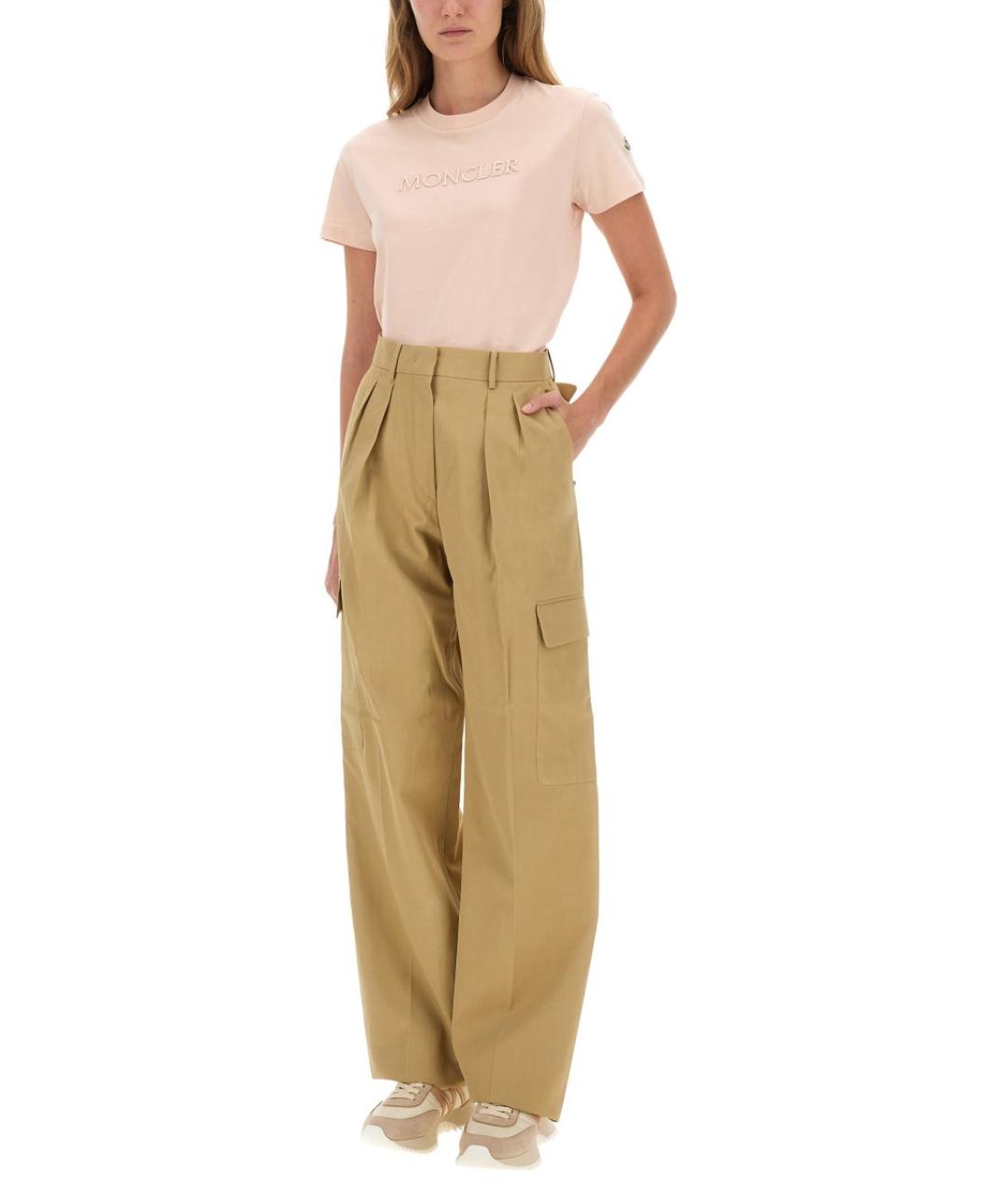 MONCLER Розовая хлопковая футболка, фото 2