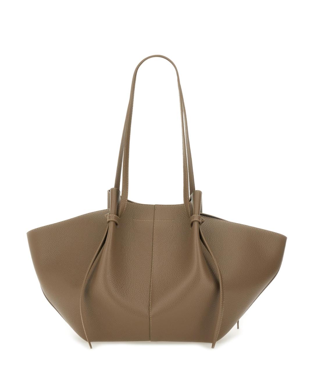 YUZEFI Коричневая кожаная сумка тоут, фото 2