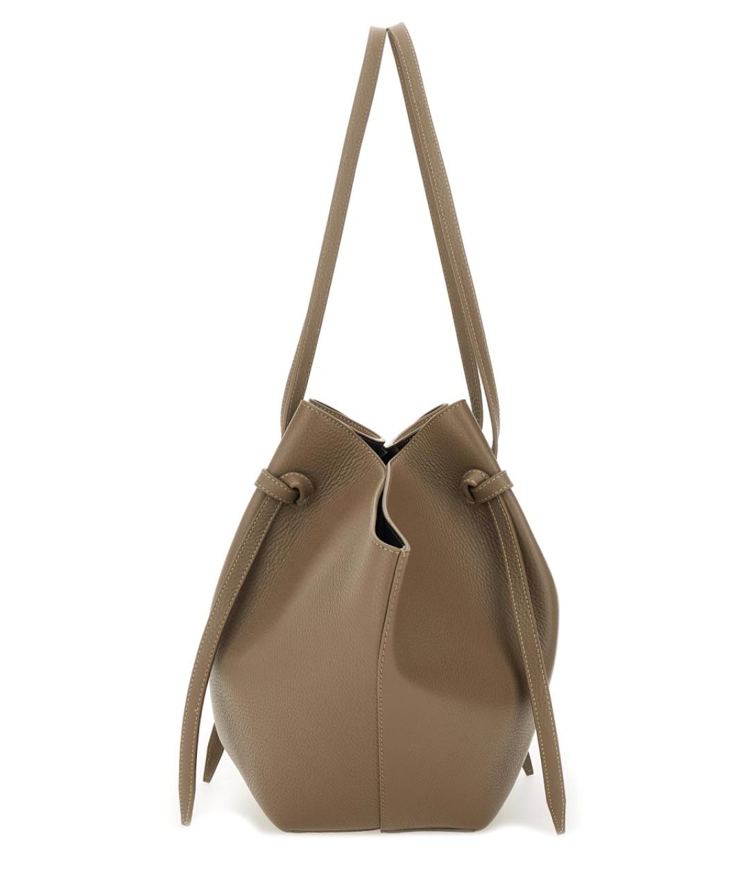 YUZEFI Коричневая кожаная сумка тоут, фото 3