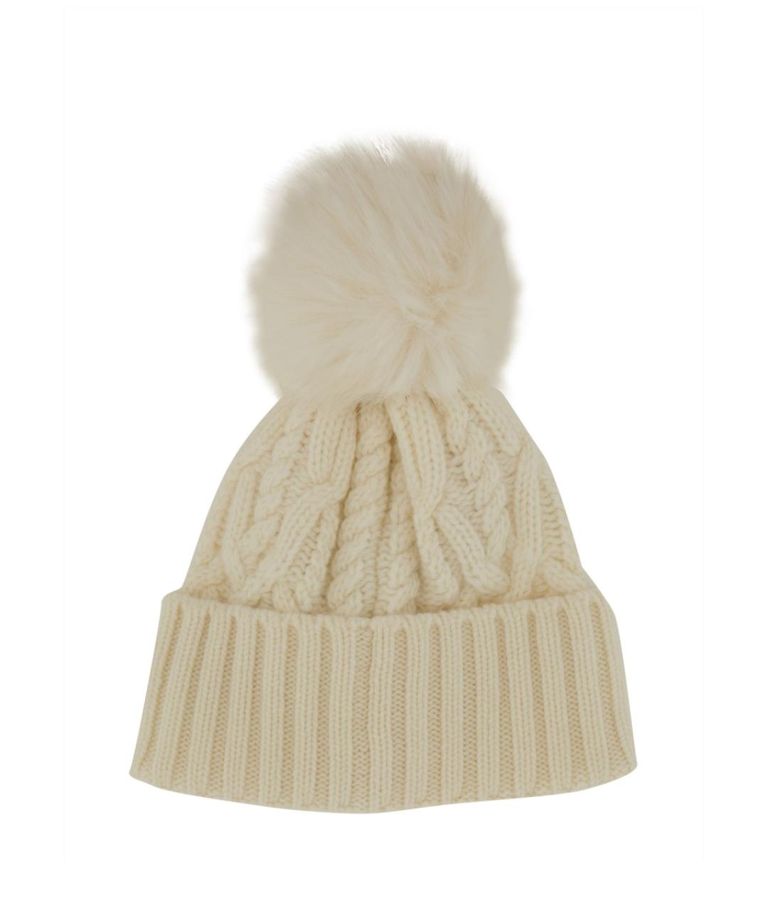 MONCLER Белая шерстяная шапка, фото 2