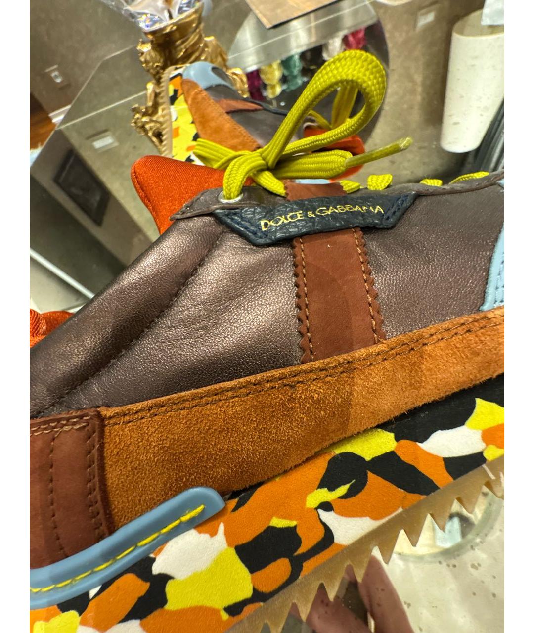 DOLCE&GABBANA Мульти кожаные кроссовки, фото 7