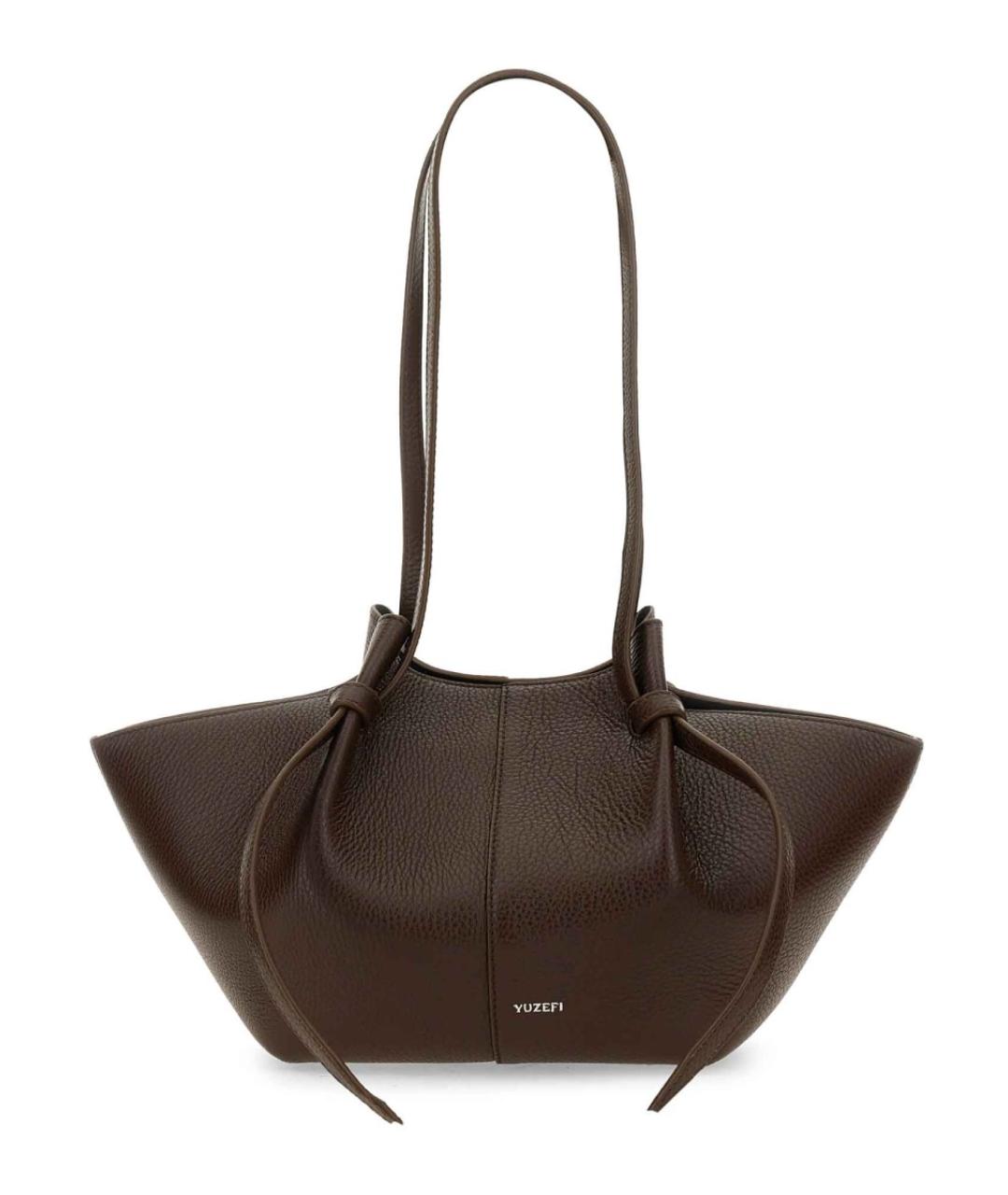 YUZEFI Коричневая кожаная сумка тоут, фото 1