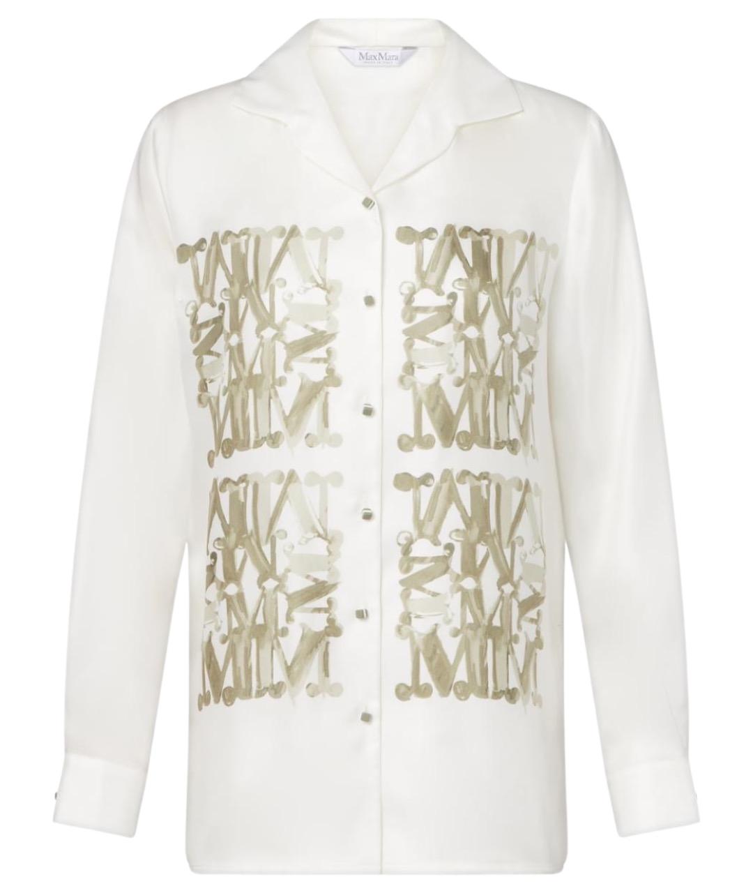 MAX MARA Белая шелковая рубашка, фото 1