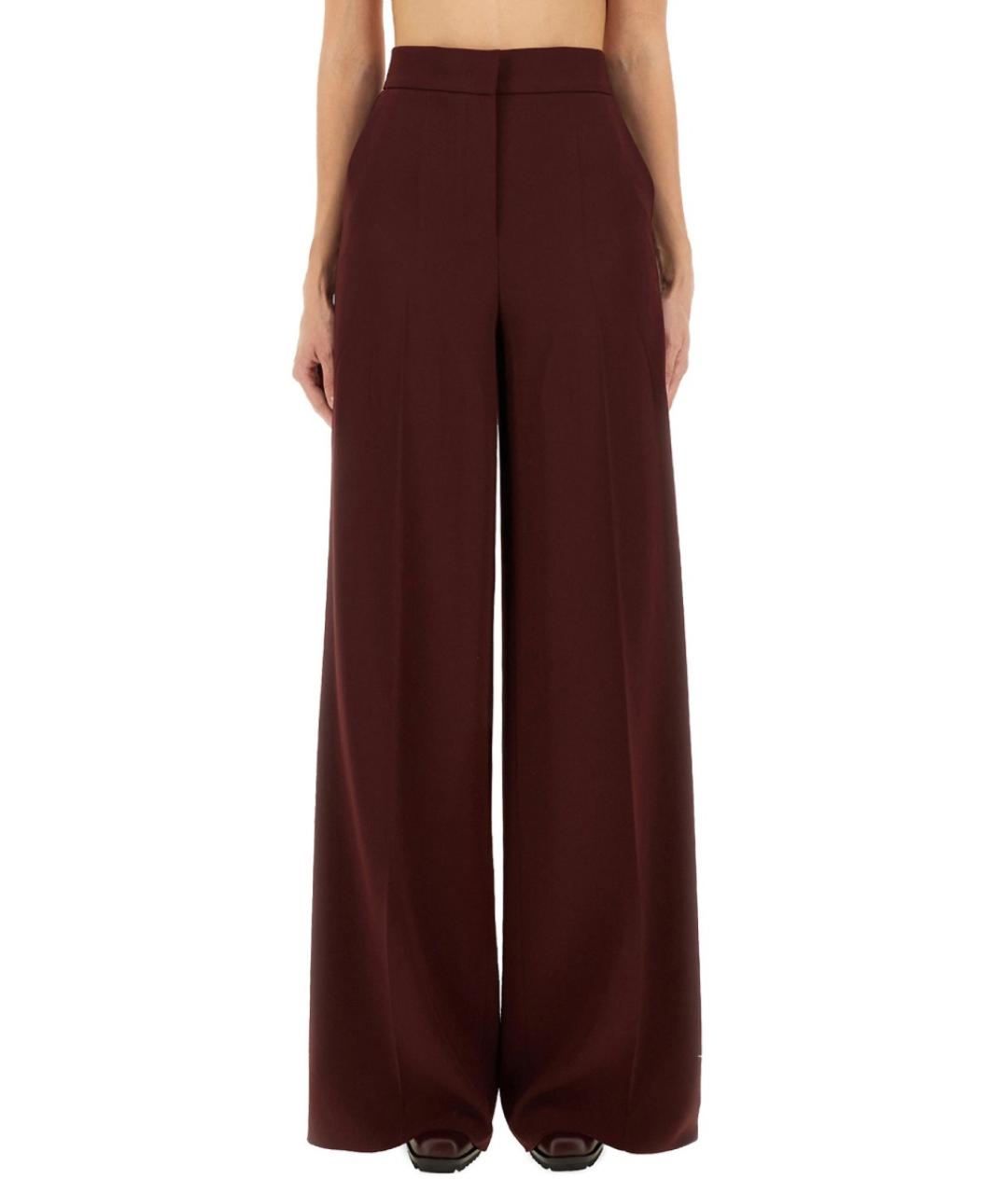 MAX MARA Бордовые прямые брюки, фото 5