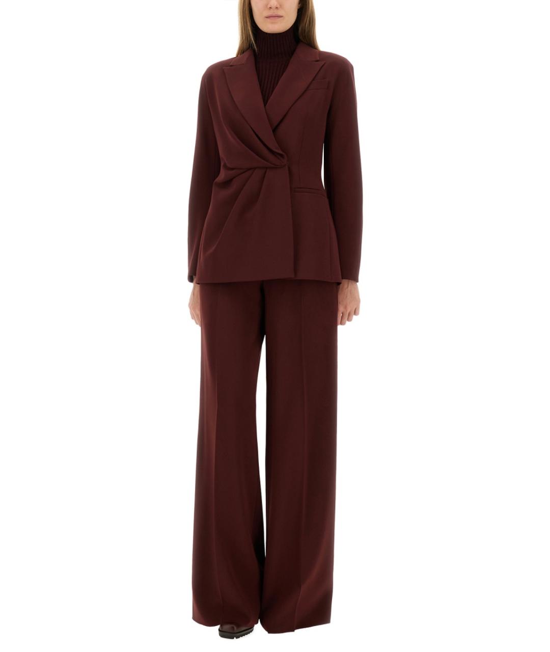 MAX MARA Бордовые прямые брюки, фото 2