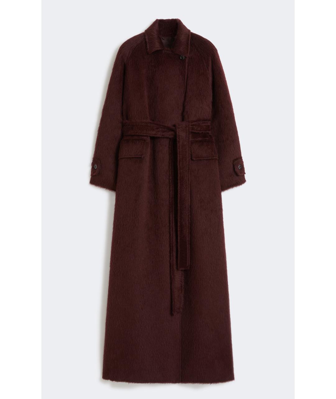 MAX MARA Бордовое шерстяное пальто, фото 6