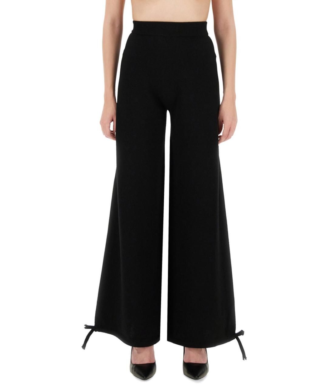 MAX MARA Черные шерстяные прямые брюки, фото 2