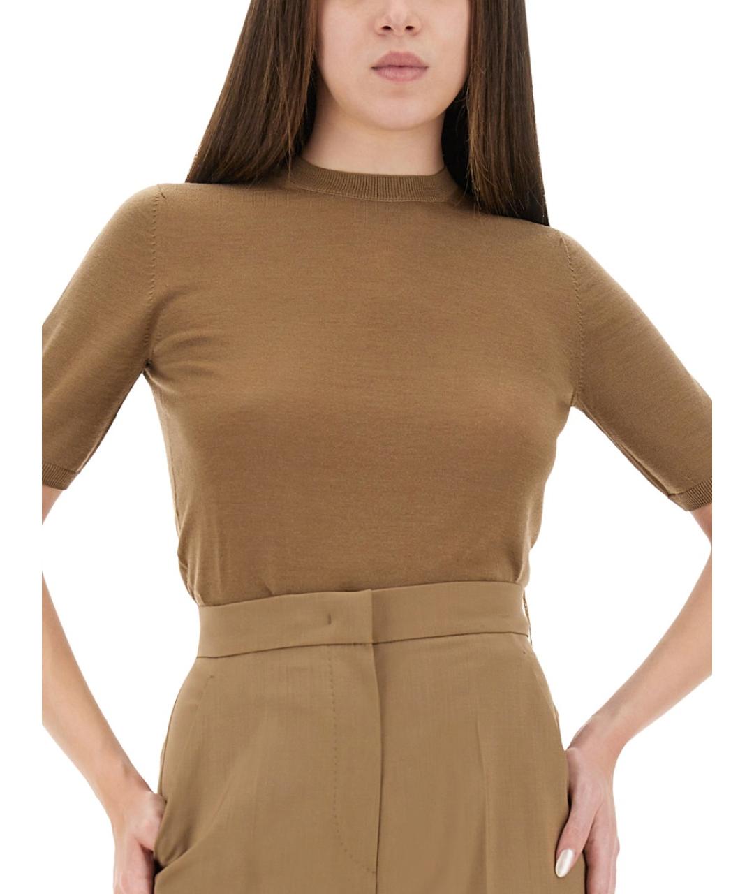 MAX MARA Коричневый шерстяной джемпер / свитер, фото 4